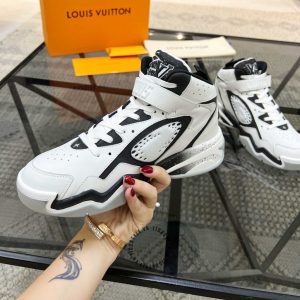 Giày LV Sneakers nam cổ cao kiểu dáng thể thao phối màu đen trắng cực đẹp - Ảnh 6