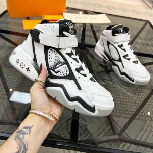 Giày LV Sneakers nam cổ cao kiểu dáng thể thao phối màu đen trắng cực đẹp - Ảnh 4