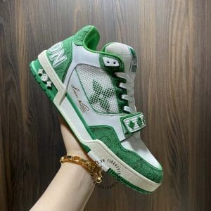 Giày Louis Vuitton Sneaker Tranier trắng phối xanh lá độc lạ - Ảnh 6