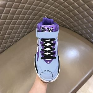 Giày LV Sneakers nam xanh họa tiết nổi độc lạ - Ảnh 5