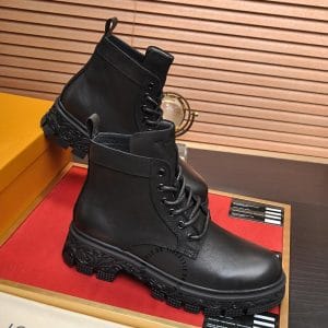 Giày Louis Vuitton nam cao cổ dây buộc màu đen cao cấp - Ảnh 2