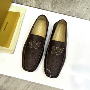 Giày Louis Vuitton nam dáng moca màu nâu đỏ phiên bản cao cấp - Ảnh 3