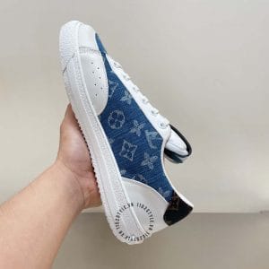 Giày nam Louis Vuitton sneaker vải denim phối da - Ảnh 8