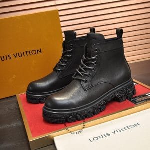Giày Louis Vuitton nam cao cổ dây buộc màu đen cao cấp - Ảnh 3