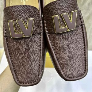 Giày Louis Vuitton nam dáng moca màu nâu đỏ phiên bản cao cấp - Ảnh 6