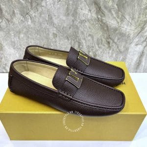Giày Louis Vuitton nam dáng moca màu nâu đỏ phiên bản cao cấp - Ảnh 5