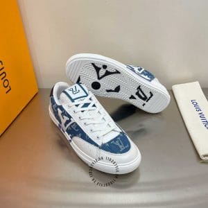 Giày nam Louis Vuitton sneaker vải denim phối da - Ảnh 6