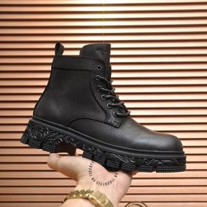 Giày Louis Vuitton nam cao cổ dây buộc màu đen cao cấp - Ảnh 5