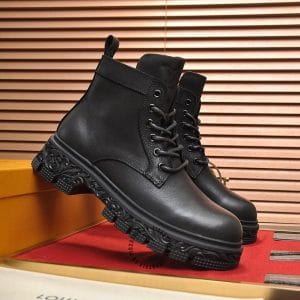 Giày Louis Vuitton nam cao cổ dây buộc màu đen cao cấp - Ảnh 4