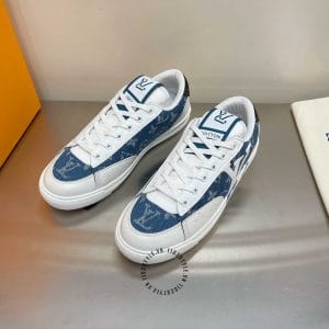 Giày nam Louis Vuitton sneaker vải denim phối da - Ảnh 3