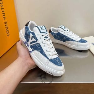 Giày nam Louis Vuitton sneaker vải denim phối da - Ảnh 5