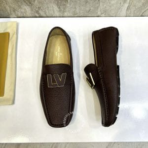 Giày Louis Vuitton nam dáng moca màu nâu đỏ phiên bản cao cấp - Ảnh 4
