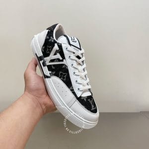 Giày nam Louis Vuitton sneaker trắng đen họa tiết monogram - Ảnh 5