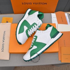 Giày Louis Vuitton Run Away Sneaker trắng phối xanh lá cây hot hit - Hình ảnh 4