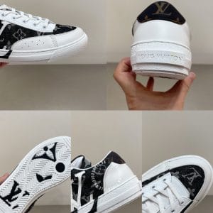 Giày nam Louis Vuitton sneaker trắng đen họa tiết monogram - Ảnh 8