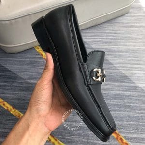 Giày Lười Salvatore Ferragamo màu đen logo vàng hàng hiệu - Ảnh 8