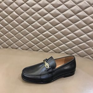 Giày lười hàng hiệu Salvatore Ferragamo màu đen logo kim loại - Ảnh 5