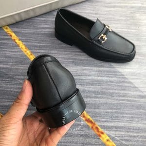 Giày Lười Salvatore Ferragamo màu đen logo vàng hàng hiệu - Ảnh 9