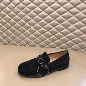 Giày Lười Salvatore Ferragamo da lộn logo đen hàng hiệu - Ảnh 6