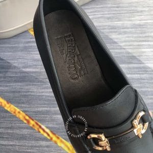 Giày Lười Salvatore Ferragamo màu đen logo vàng hàng hiệu - Ảnh 7