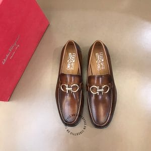 Giày lười Salvatore Ferragamo màu nâu da bóng bán chạy nhất tại Hà Nội