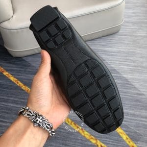 Giày lười Louis Vuitton nam siêu cấp màu đen logo đen - Hình ảnh 9