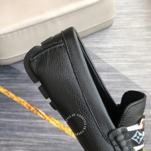 Giày lười Louis Vuitton nam siêu cấp màu đen logo đen - Hình ảnh 7