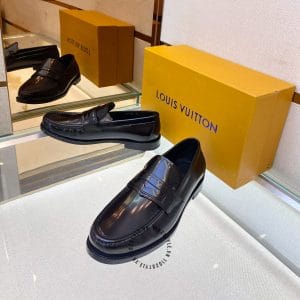 Giày lười nam da thật màu đen thiết kế đơn giản - Hình ảnh 3