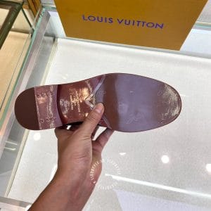 Giày lười Louis Vuitton nam màu xanh đế phíp gỗ logo LV - Ảnh 8