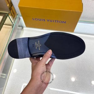 Giày lười Louis Vuitton nam màu ghi đen họa tiết caro - Hình ảnh 9