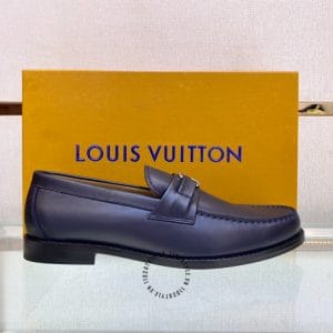 Giày Louis Vuitton loafer nam màu xanh logo LV cao cấp - Hình ảnh 6