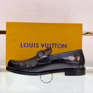 Giày Louis Vuitton nam loafer màu đen họa tiết Monogram - Hình ảnh 7