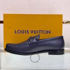 Giày Louis Vuitton loafer nam màu xanh logo LV cao cấp - Hình ảnh 7