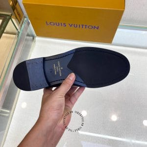 Giày Louis Vuitton loafer nam màu xanh logo LV cao cấp - Hình ảnh 8