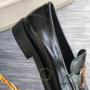 Giày lười Louis Vuitton nam màu đen họa tiết caro siêu cấp - Ảnh 8
