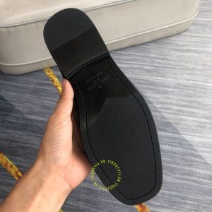 Giày lười Louis Vuitton nam màu đen họa tiết caro siêu cấp - Ảnh 9