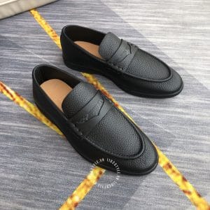 Giày lười Louis Vuitton nam da sần màu đen siêu cấp giá tốt - Ảnh 2