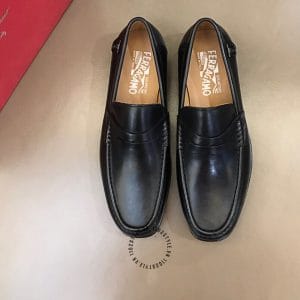 Giày Lười Nam Salvatore Ferragamo màu đen có logo cạnh - Ảnh 3