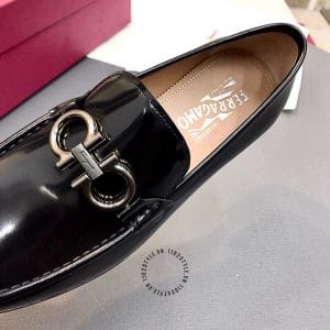 Giày Salvatore Ferragamo dáng Loafer logo bạc hàng hiệu - Ảnh 5