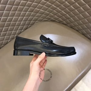 Giày lười Salvatore Ferragamo màu đen logo đen cao cấp - Ảnh 7
