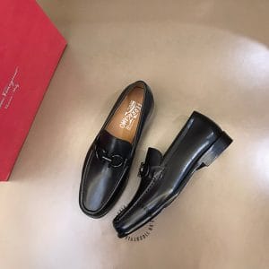 Giày lười Salvatore Ferragamo màu đen logo đen cao cấp - Ảnh 4