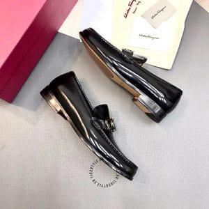 Giày Salvatore Ferragamo dáng Loafer logo bạc hàng hiệu - Ảnh 4