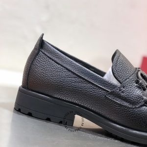 Giày lười nam cao cấp Sanvatore Ferragamo màu đen da sần - Ảnh 6
