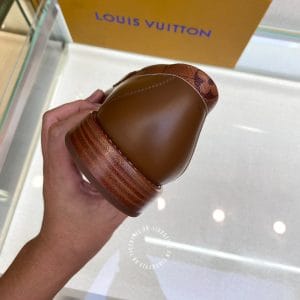 Giày lười nam cao cấp Louis Vuitton màu nâu logo vàng - Ảnh 8