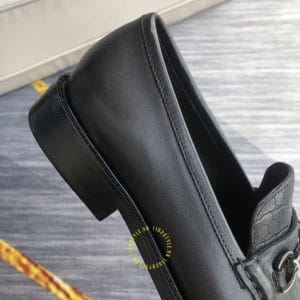 Giày lười Louis Vuitton nam màu đen dập vân cá sấu siêu cấp - Hình ảnh 8