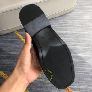 Giày lười Louis Vuitton nam màu đen dập vân cá sấu siêu cấp - Hình ảnh 9