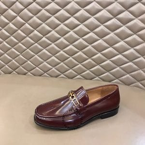 Giày Loafer Salvatore Ferragamo màu đỏ mận da bóng cao cấp - Ảnh 5
