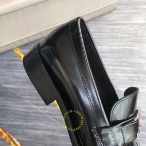 Giày lười nam Louis Vuitton da bò đen trơn phiên bản siêu cấp - Hình ảnh 7