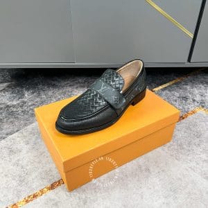 Giày lười nam Louis Vuitton màu đen da bò phiên bản cao cấp - Ảnh 4