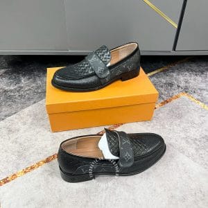 Giày lười nam Louis Vuitton màu đen da bò phiên bản cao cấp - Ảnh 3